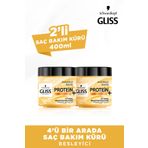 Gliss Protein Shea Yağı 4'ü 1 Arada Besleyici 2x400 ml Saç Bakım Kürü