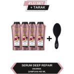 Gliss Serum Deep Repair Onarıcı Şampuan 400 ml x 4 Adet+Tarak