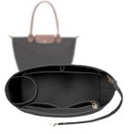 Gliterra Longchamp için M çanta düzenleyici, keçe çanta düzenleyici, anahtar zincirli (siyah M)