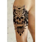 Glitterring 3D GEÇİCİ KURU KAFA VE BAYKUŞ FİGÜRLÜ DÖVME TATTOO