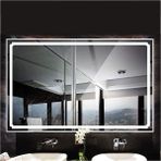 Global Led Mirror 40X55 cm Kumlamalı Ledli Ayna Duvar Salon Banyo Wc Ofis Yatak Odası Boy Ledli Ayna