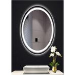 Global Led Mirror 40X60 cm Kumlamalı Elips Ledli Ayna Banyo Aynası Dekoratif Ayna Boy Ayna Salon Duvar Ayna