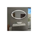 Global Led Mirror 50 x 70 cm Elips Ledli Ayna Antrasit Dresuar Hol Koridor Duvar Salon Banyo Wc Ofis Çocuk Yatak Odası Boy