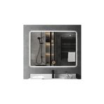 GLOBAL LED MIRROR 50x65 Cm Dokunmatik Tuşlu Ledli Ayna Banyo Aynası Dekoratif Ayna Boy Ayna Salon Duvar Ayna