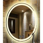 Global Led Mirror 55X75 cm Dokunmatik Tuşlu Buğu Çözücü Ledli Elips Banyo Aynası - 55 x 75 cm