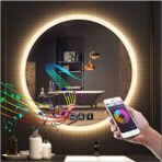 Global Led Mirror 60 cm Dokunmatik Tuşlu Buğu Yapmayan Ledli Yuvarlak Banyo Aynası