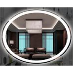 Global Led Mirror 65X85 cm Kumlamalı Elips Ledli Ayna Banyo Aynası Dekoratif Ayna Boy Ayna Salon Duvar Ayna
