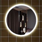 Global Led Mirror 70 cm Kumlamalı Dokunmatik Tuşlu Yuvarlak Ledli Ayna Duvar Salon Banyo Wc Ofis Yatak Odası Boy Ledli Ayna - Renkli