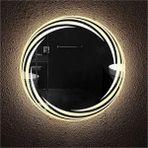 Global Led Mirror 70 cm Kumlamalı Ledli Yuvarlak Ayna Banyo Aynası Dekoratif Ayna Boy Ayna Salon Duvar Ayna