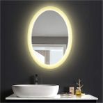 Global Led Mirror 73X93 cm Kumlamalı Elips Ledli Ayna Banyo Aynası Dekoratif Ayna Boy Ayna Salon Duvar Ayna