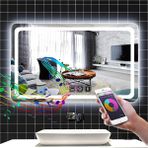 Global Led Mirror 75X105 cm Müzik Çalarlı Dokunmatik Tuşlu Buğu Yapmayan Ledli Banyo Aynası - 75 x 105 cm