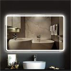 Global Led Mirror 80X120 cm Kumlamalı Ledli Ayna Duvar Salon Banyo Wc Ofis Yatak Odası Boy Ledli Ayna