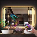 Global Led Mirror 80X120 cm Müzik Çalarlı Dokunmatik Tuşlu Buğu Yapmayan Ledli Banyo Aynası - 80 x 120 cm