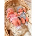 Global Toys 25 cm Mavi ve Pembe Renk Yeni Doğan Gerçek Oyuncak Bebek