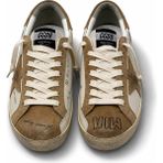 Globalux Golden Goose Super-Star Penstar Miami Journey - Erkek Sneaker - Beyaz Deri - Kahve Süet - Günlük Ayakkabı - Beyaz - Taba