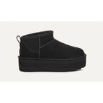 Globalux Women's Classic Ultra Mini Platform Boot - Ugg Classic Ultra Mini Platform Kadın Deri Bot - Kısa Bot - Süet Bot - Ugg Bot - Siyah