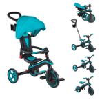 Globber - 4'ü 1 arada Explorer üç tekerlekli bisiklet - 10 aydan 5 yaşına kadar küçük çocuklar için katlanabilir ve ölçeklenebilir üç tekerlekli bisiklet - Turkuaz
