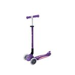 Globber Elite Deluxe Koyu Işıklı Katlanır 3 Tekerlekli Çocuk Scooter - Mor