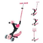 Globber Go Up Deluxe Pastel Pembe Işıklı Scooter