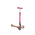 Globber Primo Wood Katlanabilir 3 Tekerlekli 3-7 Yaş Işıklı Çocuk Scooter - Kırmızı