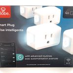 Globe Electric Elektrikli Wi-Fi Akıllı Priz, Hub Gerektirmez, Sesle Etkinleştirilir, 4 Topraklanmış Priz, (4'lü Paket, 15A) 50207, Beyaz