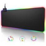 Globern Rgb Mouse Pad LED Işıklı Baskısız 80 cm x 30 cm x 4mm - Gms-Wt5 - Siyah
