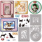 GLOBLELAND Ayak izi sınır kesme kart yapımı için ölür köpekler kediler Metal kalıp kesimler kediler pençe çerçeve kesim şablonlar DIY Scrapbooking kabartma fotoğraf albümü el sanatları dekor