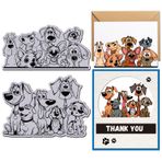 GLOBLELAND Komik bakan köpek damgası 20 cm x 7 cm hayvan köpek EVA yapışkan damga köpek arka plan lastik damga seti kart tasarımı fotoğraf albümü dekor dekorasyon kendin yap koleksiyon defteri için