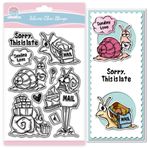 GLOBLELAND Komik Posta Salyangoz Şeffaf Pullar Karikatür Salyangoz Silikon Damga Posta ve Mektup Temizle Pullar Kendin Yap Scrapbooking ve Kart Yapımı için Fotoğraf Günlüğü 16,3 x 11 cm