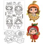 GLOBLELAND Meyve tatlım şeffaf pullar ve metal kalıp kesimler çilek elma bayan şeffaf damga turuncu limon kadın kesme ölür kart yapımı için kabartma Scrapbooking