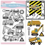 GLOBLELAND Mühendislik aracı Scrapbooking için temizle pullar ekskavatör buldozer silikon pullar vinç yol arabası araba duyarlılığı şeffaf damga kart yapımı için kendin yap kabartma günlük tutma