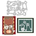 GLOBLELAND Vintage Love Keys kesme matrisi kart dekorasyonu üretimi için metal Vintage Love Magic Locks Cut matris şablonları Scrapbooking fotoğraf albümü için
