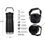 Globox Çelik Termos 500 ml - Siyah - 0,50 lt