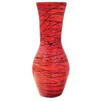 Globy 49 cm Kırmızı Dekoratif Cam Vazo