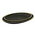 Globy Açık Büfe Yellow 34x24x3.6 cm Oval Servis Sunum Tabağı