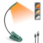 Glocusent Söğüt Yatakta Kitaplar için Okuma Işıkları, 10LED Parlak Kitap Işığı, 3 Renk ve 3 Parlaklık, Şarj Edilebilir Kitap Işığı 80 saat sürer, Okuma Işığında Hafif Klips (yeşil)