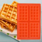 GLOGLOW Waffle Kalıbı, Kek Çikolatalı Tava Muffin Kahvaltı Pişirme Kalıbı Yapışmaz 5 Gözlü Silikon Nestle Waffle Kalıbı Kek Yapımı Için Pratik Aksesuarlar Pizza Ekmeği (4 kare)