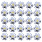 Glomora 1W 5V LED Çip Ampul, Işık Boncukları 200lm Parlaklık Yüksek Güçlü Lamba Boncuk Işık Kaynağı Çipi, Projektör için Alüminyum Plakalı, 25'li Paket (Sıcak Beyaz 30003200K) (Cool White)