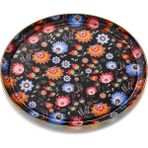 Glore 35x35 cm Tuana Prl Altın Cam Tepsi