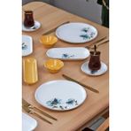 Glore Asya Blue Flower Altın Yaldızlı 41 Parça 6 Kişilik Seramik Kahvaltı Takımı