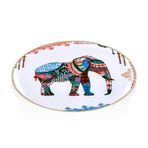 Glore Elephant 31 cm Beyaz Cam Sunum Tepsisi