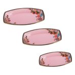 Glore Lorena Pembe Oval 3'lü Kayık Tabak