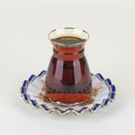 Glore Marsel 12 Parça 6 Kişilik Altın Yaldızlı Cam Çay Takımı