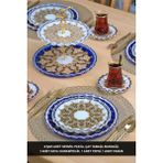 Glore Marsel Altın Yaldızlı 6 Kişilik 28 Parça Pasta Çay Servis Takımı