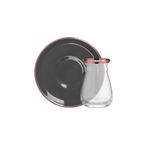 Glore Solid Antrasit Rose Gold Tek Kişilik Çay Seti