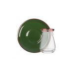 Glore Solid Yeşil Rose Gold Tek Kişilik Çay Seti
