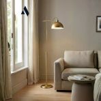 Glorea Metal Lambader Eskitme Gold & Beyaz Modern, Dekoratif Ve Zarif Yer Aydınlatması