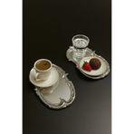 GLORİNDA HOME LÜKS 2'Lİ GÜMÜŞ RENK İŞLEMELİ ARTNOVA MODEL ÇAY,KAHVE,BÖREK VE ÇEYİZLİK HEDİYELİK SUNUMLUK TEPSİ