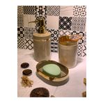 GLORİNDA HOME LÜKS BEJ MERMER DESENLİ RENK 3'LÜ BANYO SETİ