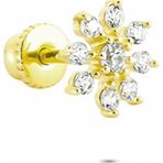 Glorria Çiçek Helix 14 Ayar Altın Piercing